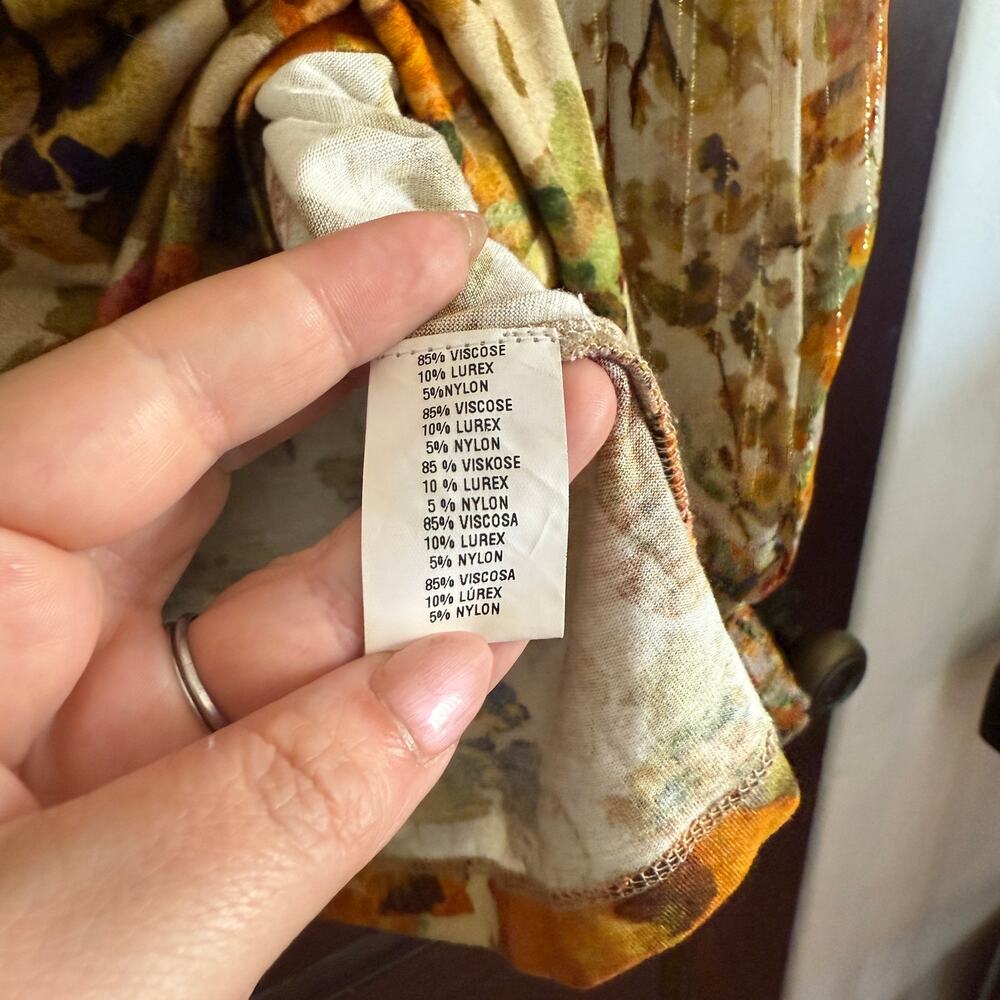 BL-NK LONDON  x Anthropologie Sequin-Embellished Small Yellow Gold Blouse Floral - Picture 6 of 9